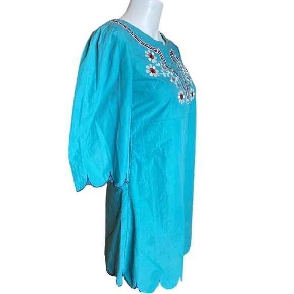 Snidel Teal Dress With Flower Embroidery - Picture 3 of 7